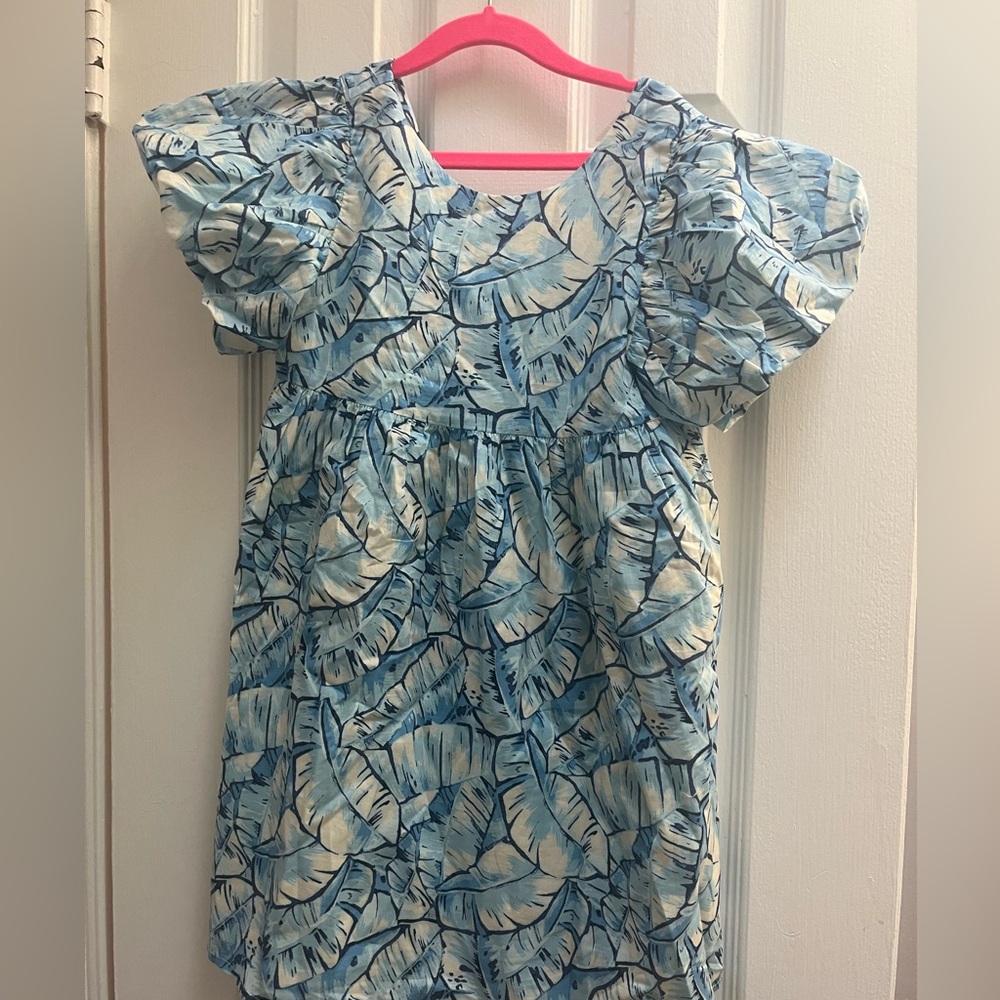 Janie and Jack Blue Palm Leaf Dress
